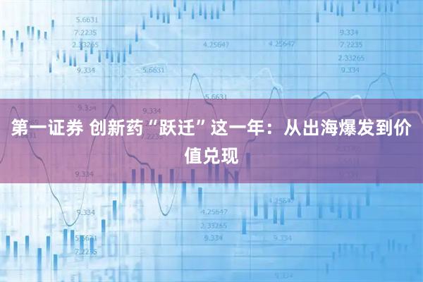 第一证券 创新药“跃迁”这一年：从出海爆发到价值兑现