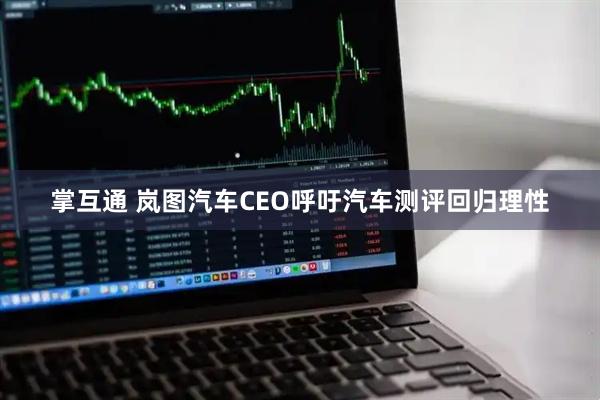 掌互通 岚图汽车CEO呼吁汽车测评回归理性